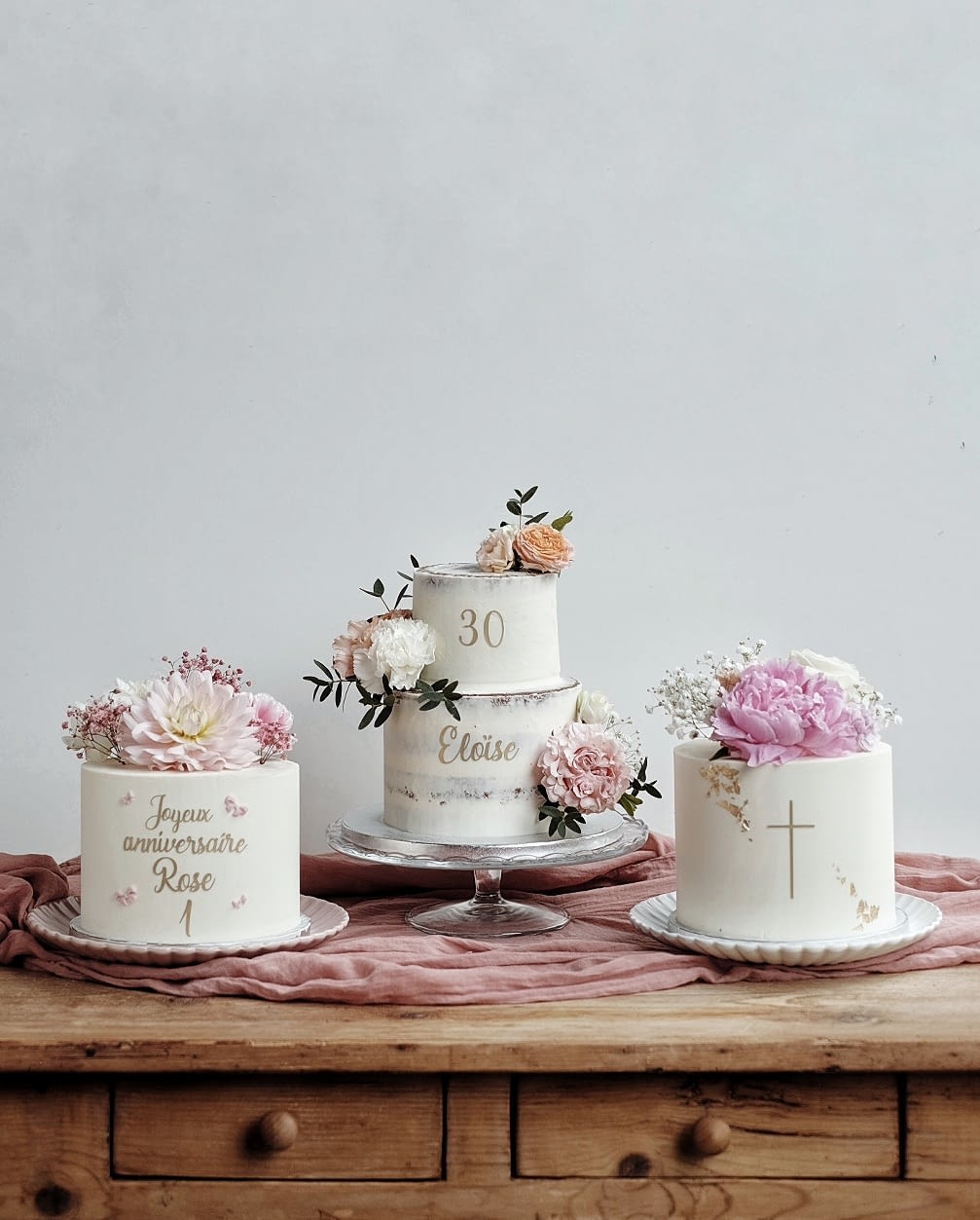 Trio gateaux anniv et bapteme