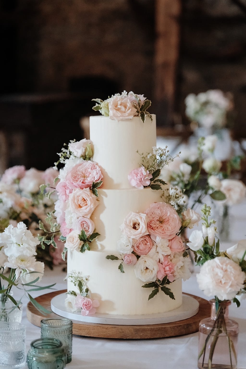 Wedding cake romantique rose Lyon