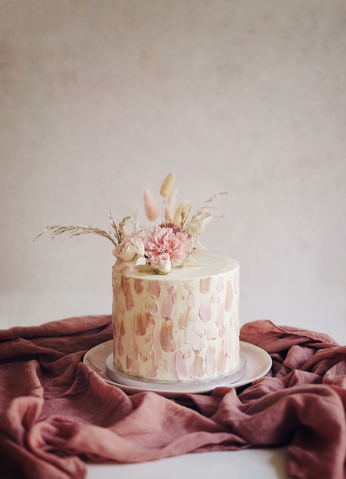 Painted cake rose - fleurs séchées