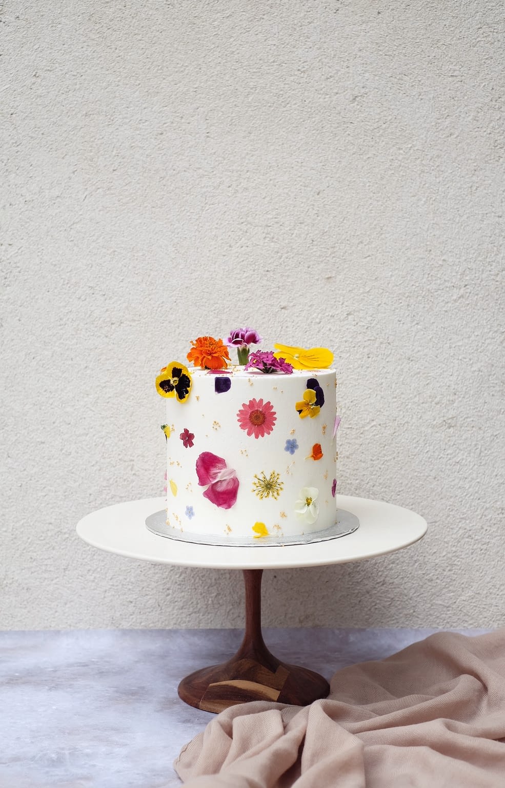 Layer cake fleurs pressées